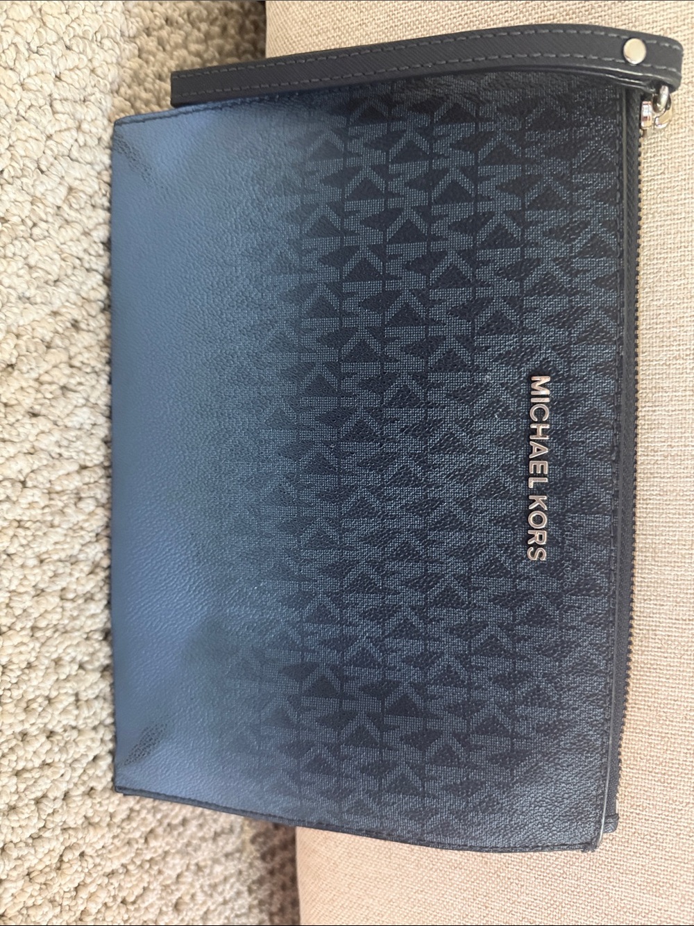 Michael Kors Black Men’s Logo Zip Wristlet Pouch
